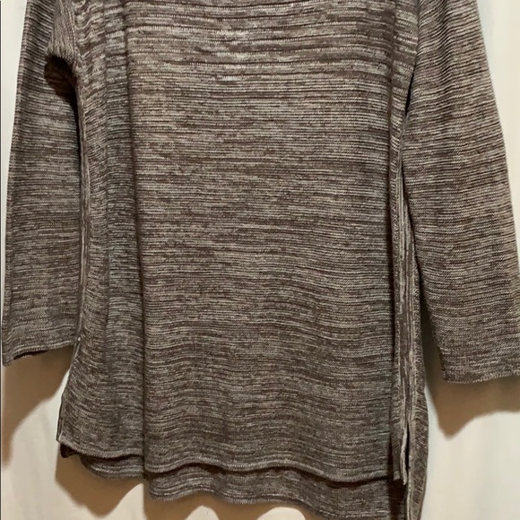 ELLEN TRACY sweater/ tunic XXL brown/ white - Picture 2 of 6